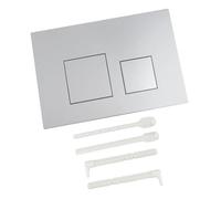 Plaque de commande double chasse d'eau for toilettes Geberit Sigma01,Sigma10,Sigma20,Sigma21,Sigma30,Sigma50 et Sigma60,boutons chromés,matériau plastique,dimensions:164 x 246 x 12 mm(Silver)