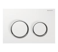 Plaque de commande double touche Omega 20 blanc / chromé brillant GEBERIT