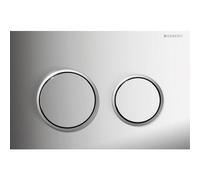 Geberit Omega20 - Plaque de commande pour WC avec pour chasses d'eau à 2 volumes chrome ultra brillant / finition satin chromé/chrome ultra brillant
