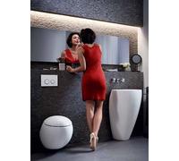 Geberit Omega20 - Plaque de commande pour WC avec pour chasses d'eau à 2 volumes chrome ultra brillant / finition satin chromé/chrome ultra brillant