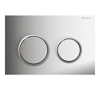 Geberit Omega20 - Plaque de commande pour WC avec pour chasses d'eau à 2 volumes chrome ultra brillant / finition satin chromé/chrome ultra brillant