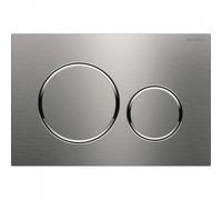 Plaque d'actionnement ronde Sigma 20 Geberit vissable, en acier inoxydable brossé/poli