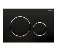 Geberit Sigma 20 115882161 Plaque / bouton noir mat, anneau noir, pour double chasse