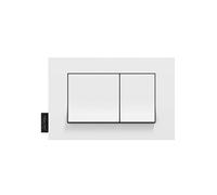 Jacob Delafon Plaque de Commande, Double Touches rectangulaires, Blanc Brillant