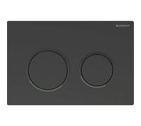 Plaque de commande Geberit Omega20 - chasse d'eau à 2 boutons - boutons ronds - noir mat/noir/noir mat 115.085.16.1