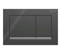 Geberit Plaque d'actionnement Omega 20 Square 115080KM1 Plaque/bouton noir, rayures vc brillant, pour double chasse
