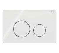 Plaque de commande Geberit Sigma 40 Round 115628SI1, ronde, blanche, pour double chasse d'eau