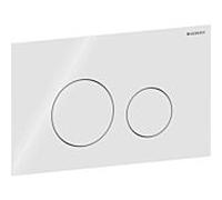 Plaque de commande Geberit Sigma 40 Round 115628SI1, ronde, blanche, pour double chasse d'eau
