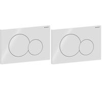 Plaque de commande Geberit Sigma01 Plaque de commande pour rinçage à 2 quantités (Samba nouveau), 115.770.11.5, Couleur: blanc (Lot de 2)