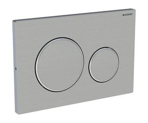 Plaque de commande Geberit Sigma20 - chasse d'eau à 2 boutons - boutons ronds - finition en acier inoxydable/époxy. 115.889.SN.1