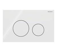 Plaque de commande Geberit Sigma40 - chasse d'eau à 2 boutons - rond - verre - blanc 115.628.SI.1
