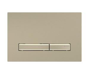 Plaque de commande Geberit Sigma50 - chasse d'eau à 2 boutons - boutons rectangulaires - laiton/mes.geb./easy-to-cl 115.672.QF.2