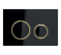 Plaque de commande Geberit Sigma50 - chasse d'eau à 2 boutons - rond - laiton/noir 115.652.SJ.1