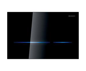 Plaque de commande Geberit Sigma80 - chasse d'eau à 2 boutons - boutons rectangulaires - réservoir 12cm - Infrarouge - 230V, verre noir 116.090.SG.6