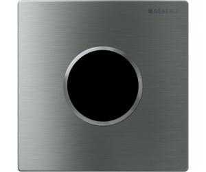 Plaque de commande Geberit type 10 urinoir - 230V - bouton rond - inox brossé/inox poli/e-t-cl 116.025.SN.1