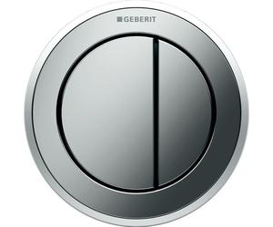 Plaque de commande Geberit Type10 avec commande frontale pour WC 9.4x9.4cm chrome brillant 116.055.KH.1