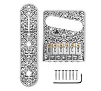Plaque de commande gravée pour guitare électrique - 6 cordes - Chevalet et plaque de contrôle - Pièces d'instruments avec motif décoratif sculpté