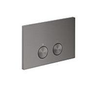 Plaque de commande Hansgrohe 42530340 pour double chasse d'eau, en métal, finition chrome noir brossé