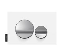 Plaque de commande JACOB DELAFON, double touches rondes Chrome brillant/Blanc mat