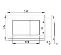 Plaque de commande pour WC suspendus, Chrome brillant (m271)