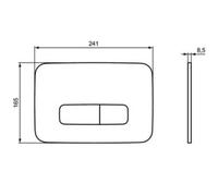 Plaque de commande ronde Ideal Standard Oleas , double flux, mécanique, Blanche