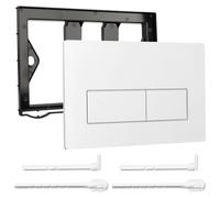 Plaque de Commande WC, Compatible avec Geberit Sigma 01/20/21/30/40/50, UP300 et UP320, avec Double Chasse, avec Leviers de Chasse et d'un Cadre d'Installation (Blanc)