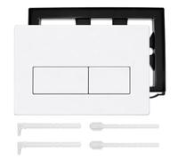 Plaque de Commande WC Compatible avec Geberit Sigma 01/20/30/50, Bouton de Chasse pour Réservoir Encastré UP300 UP320, Double Chasse 24,5 x 16,5 cm, Blanc, Cadre et Leviers Réglables Inclus(Blanc)