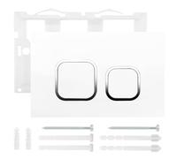 Plaque de commande WC compatible avec Geberit Sigma, UP300 & UP320, plaque de déclenchement pour chasse à 2 débits, équipée d'un kit de levier de chasse et d'un cadre de montage (blanc)