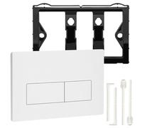 Plaque de commande WC - Plaque de commande de chasse d'eau encastrée en ABS - Pièces de rechange compatibles avec Geberit Sigma01, 20, 30, 50, UP300 UP320, plaque à poignée WC pour élément WC (blanc)