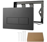 Plaque de commande WC - Plaque de rechange pour double chasse d'eau - Pièce de rechange pour réservoir d'eau - Avec kit de levier de chasse et cadre de montage - Compatible avec les plaques d'évier