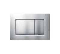 Geberit Plaque de fixation Sigma30 – Rinçage 2 quantités – Chromé mat, revêtement easy-to-clean