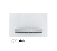 Geberit Sigma 50 plaque de déclenchement 115788112 pour double chasse, boutons : chromés, plaque de recouvrement : blanc