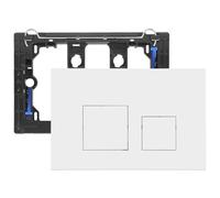 Plaque de commande WC suspendu - Compatible Geberit Sigma 20, UP300 & UP320 - Plaque de déclenchement Geberit pour chasse d’eau double, silencieuse, durable et économe en eau - 1 pièce (Blanc)