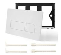 Plaque de commande wc suspendu, plaque de déclenchement wc double chasse avec tiges de chasse et cadre de montage, compatible avec séries GEBERIT SIGMA01/20/30/50 UP300 et UP320 (Blanc)