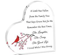 Plaque de condoléances en acrylique - Cadeau commémoratif pour la perte de votre bien-aimée, maman, papa, grands-parents en mémoire de la famille et des amis - Cadeau souvenir de deuil - Cadeau de