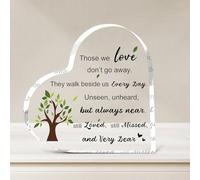 Plaque de condoléances en acrylique en forme de cœur pour la perte d'un être cher, plaque en acrylique - Idée cadeau de condoléances pour perte, cadeau de deuil pour père, mère, mari, épouse