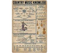 Plaque de connaissance de la musique country, collection de producteurs, métal rétro, pour les amateurs de studio, maison, chambre, club, art, décoration, plaque en étain, 20 x 30 cm