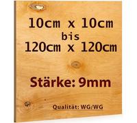 Plaque de contreplaqué 50 x 50 cm - Épaisseur : 9 mm - Découpe multiplex en bouleau - Qualité WG/WG - Idéal et bon marché en dehors du champ de vision