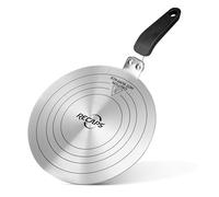 Plaque de conversion de plaque de cuisson à induction en acier inoxydable - Répartiteur de chaleur - Plaque adaptateur à induction avec poignée amovible pour cuisinière à gaz électrique - 24 cm