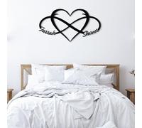 Plaque de Couple en Métal Personnalisé, Panneau de Nom de Famille Personnalisé, Cadeau de Mariage Anniversaire de Saint Valentin Personnalisé, Décoration de Chambre Personnalisée (Style 9)