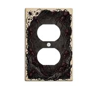 Plaque de couverture de sortie duplex d'Halloween gothique toile d'araignée | Décoration gothique, thème effrayant, motif rampant effrayant, illustration de la nature sombre, accents de maison audacieux