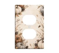 Plaque de couverture de sortie duplex rustique pour récolte de citrouilles | Illustration aquarelle, esthétique de ferme, décoration d'intérieur saisonnière, thème de récolte rustique