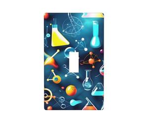 Plaque de couverture d'interrupteur abstraite, science, chimie, impression chimie, plaque murale, taille standard 11,4 x 7 cm