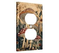 Plaque de couverture d'interrupteur champignon d'automne, tons de terre chauds pour une décoration confortable, plaques murales en thermoplastique, prise duplex simple de taille standard