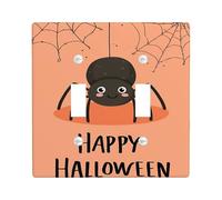 Plaque de couverture d'interrupteur d'araignée d'Halloween, design mignon orange pour décoration d'automne, plaques murales en thermoplastique, taille standard à double bascule