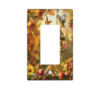 Plaque de couverture d'interrupteur d'automne, décoration murale d'oiseaux de la nature d'automne, plaques murales décoratives de récolte d'automne, accents saisonniers de maison, taille standard