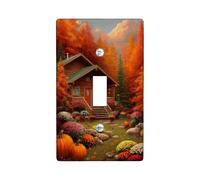 Plaque de couverture d'interrupteur de cabine d'automne, décoration d'automne orange pour accents de maison, plaques murales en plastique, taille standard à bascule simple