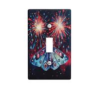 Plaque de couverture d'interrupteur de lumière papillon colorée/couvercles de prise, feux d'artifice vibrants pour accents muraux de Noël, plaques murales artistiques, levier individuel de