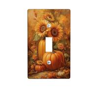 Plaque de couverture d'interrupteur de récolte d'automne / motif citrouille orange tournesol pour décoration d'automne, plaques murales en thermoplastique, taille standard à bascule simple