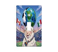 Plaque de couverture d'interrupteur décoratif en forme de mouton pour la saison du football 2026, 1 interrupteur à bascule unique, plaque électrique pour chambre à coucher